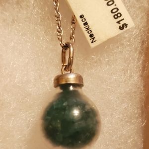 Silver and jade necklace